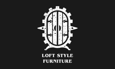 Abstract retro furniture logo template design
