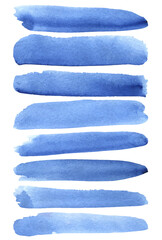 Set of vector blue brush strokes. Paint texture splatters. Creative sketch brush stroke	
