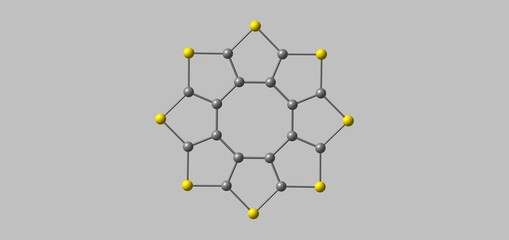 Sulflower molecular structure isolated on grey