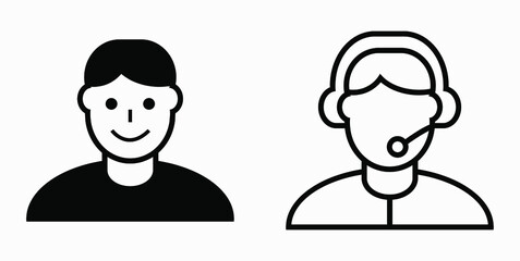 On line assistant consultant. Adviser. Advisor. Counselor. Counsellor. Consultor. Assistant. Operator. Vector icon.