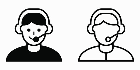 On line assistant consultant. Adviser. Advisor. Counselor. Counsellor. Consultor. Assistant. Operator. Vector icon.