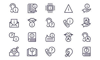 Information and support icon set