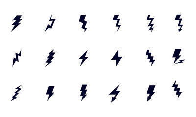 Lightning bolt icon set vector design 