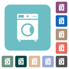 Washing machine rounded square flat icons