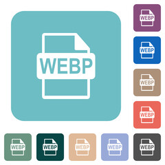 WEBP file format rounded square flat icons