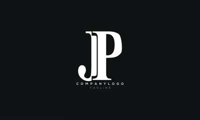 JP, PJ, Abstract initial monogram letter alphabet logo design