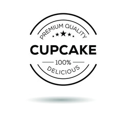 Creative (Cupcake) logo, Cupcake sticker, vector illustration.
