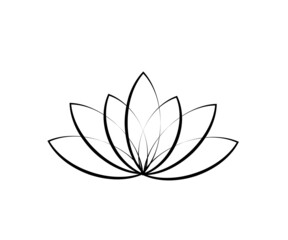 Lotus on a white background. Symbol. Vector illustration.