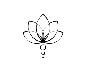 Lotus on a white background. Symbol. Vector illustration.