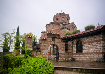 Fototapeta na wymiar Exterior view to St. John the Theologian Church , Ohrid, North Macedonia