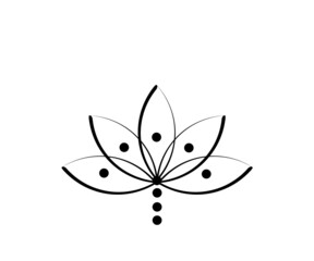 Lotus on a white background. Symbol. Vector illustration.