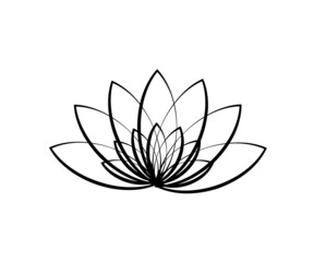 Lotus on a white background. Symbol. Vector illustration.
