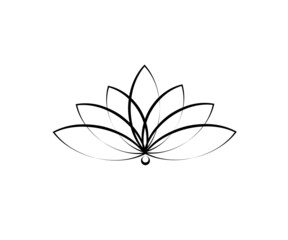 Lotus on a white background. Symbol. Vector illustration.