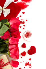 St. Valentine's day decorations isolated on white background