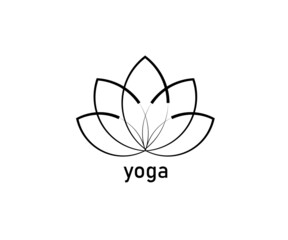 Lotus on a white background. Symbol. Vector illustration.