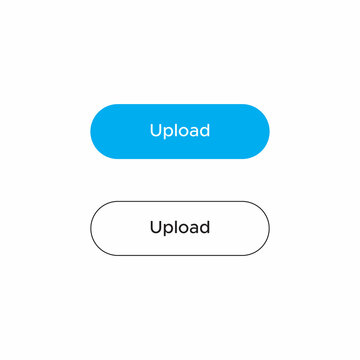 Upload Button Icon Vector in Flat Style