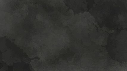 Black watercolor texture with abstract washes paper background.