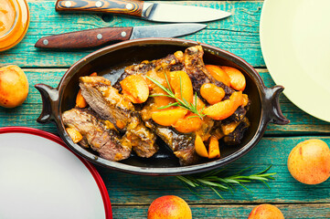 Beef in apricot marinade