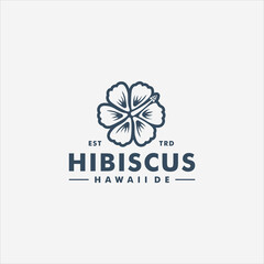 Hibiscus flower logo template design vector - obrazy, fototapety, plakaty