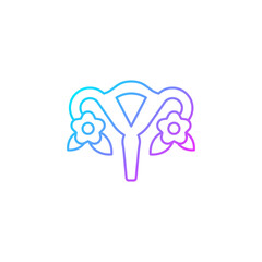 Modern femininity gradient linear vector icon. Ending gender discrimination. Feminist activist. Female health. Thin line color symbol. Modern style pictogram. Vector isolated outline drawing