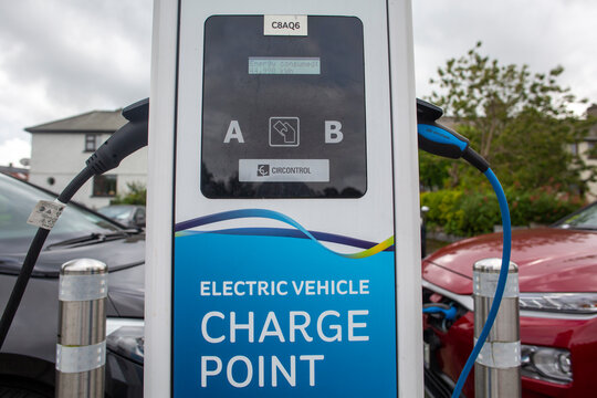 An ESB electric charging point for charging electric cars in Sligo, Ireland