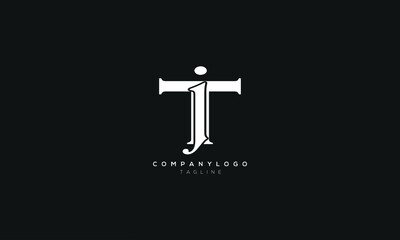JT, TJ, Abstract initial monogram letter alphabet logo design
