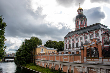 Exterior of the Alexander Nevsky lavra - monastery in St Petersburg, Russia, Europe