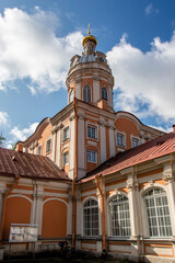 Fototapeta na wymiar Exterior of the Alexander Nevsky lavra - monastery in St Petersburg, Russia, Europe