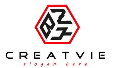 geometric monogram BZY letter  logo  design vector, business logo, icon shape logo, stylish logo template