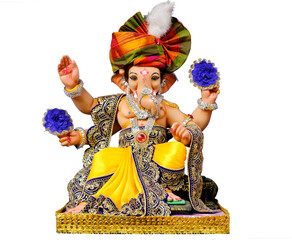Lord Ganesha with white background, God Ganesha poster design