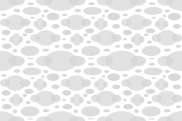 Seamless abstract wallpaper with cute patterns, translucent gray ovals of various sizes tiled on a white background.