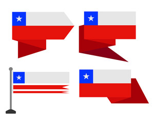 Chile flag state symbol background, banner. National Independence Day of the Republic of Chile.
