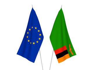 European Union and Republic of Zambia flags
