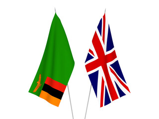 Great Britain and Republic of Zambia flags