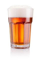 Glass with beer isolated isolated on white background