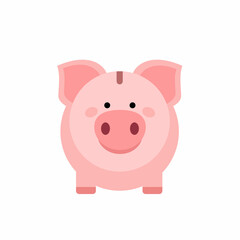 Obraz na płótnie Canvas Piggy bank isolated on white background. Pig Icon saving or accumulation of money. Concept of banking or business services. Vector stock.