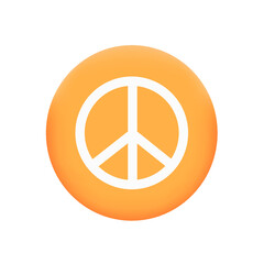 Peace sign, hippie. 3d logo sign. Flyer, banner, postcard. Volumetric sign. Web banner. Vector illustration on an isolated background. Modern design. 