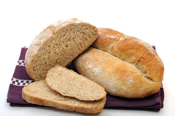 Homemade bread cut into slices
