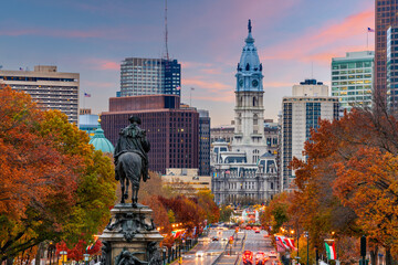 Philadelphia, Pennsylvania, USA Overlooking Benjamin Franklin Parkway