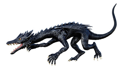 3D Rendering Fairy Tale Dragon on White