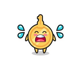 key cartoon illustration with crying gesture