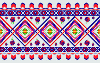Oriental ethnic pattern traditional background Design for carpet, wallpaper, clothing, wrapping, batik, fabric, Vector illustration embroidery style.