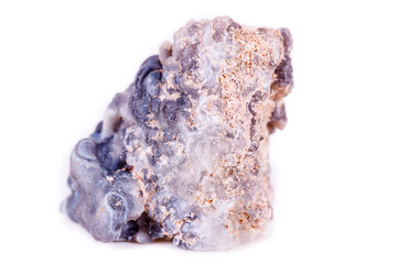 Macro mineral stone agate bud on white background