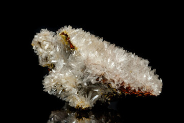 Fototapeta premium Macro mineral stone crystals Hemimorphite rock on a black background