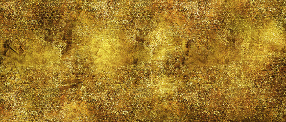 Gold foil texture background. Digital banner.