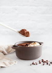 Aquafaba Chocolate Mousse with Cream