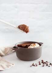 Aquafaba Chocolate Mousse with Cream