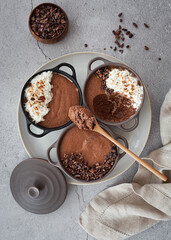Aquafaba Chocolate Mousse with Cream