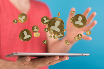 videoconference group of people talking in social network