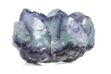 Macro mineral stone Fluorite on white background close up